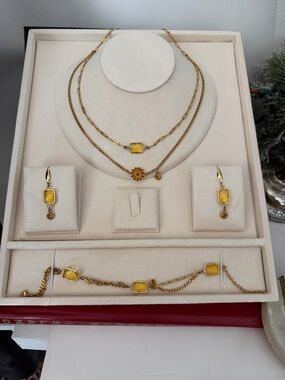 18 k Gold PVD November BirthStone Jewelry Set